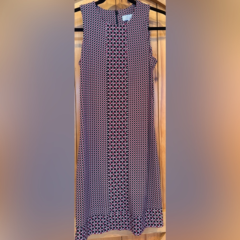Michael Kors Red and Black Tile Dot Geometric Dress